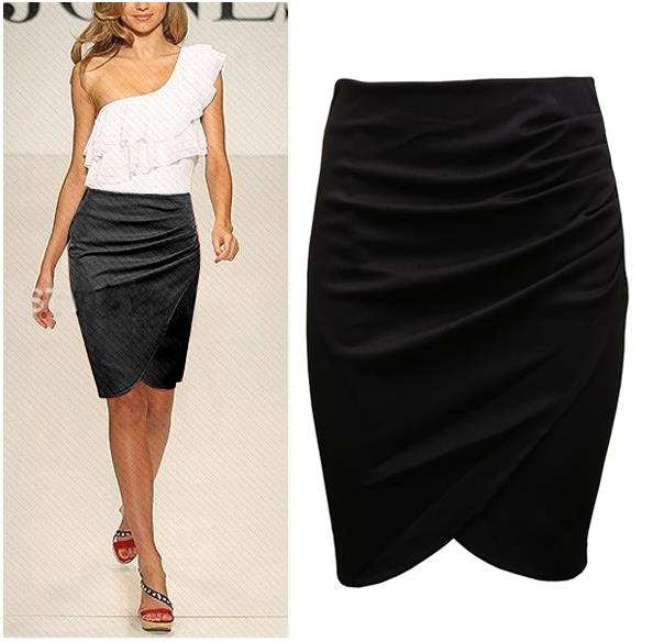 Office Woman Skirt summer Knee length Pencil Skirts 2015 Plus Size Casual Formal Step OL Suit