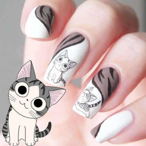Cat pattern design water transfer Nail Art Stickers Decals For Nail Tips Decoration DIY Decorations Fashion