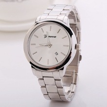 Geneva men s fashion rose gold diamond gold watch business strip three eye quartz watch