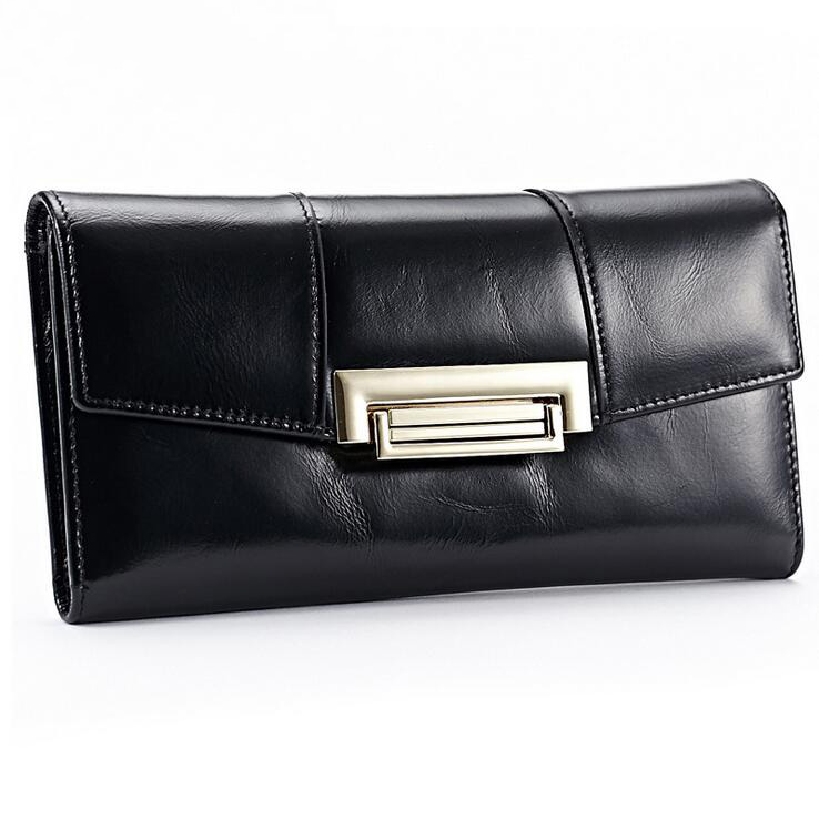 Genuine Leather Cowhide Women's Wallets Clutch Long Design Purse Bags Handbag Fashion Hasp Standard Wallet portefeuille homme