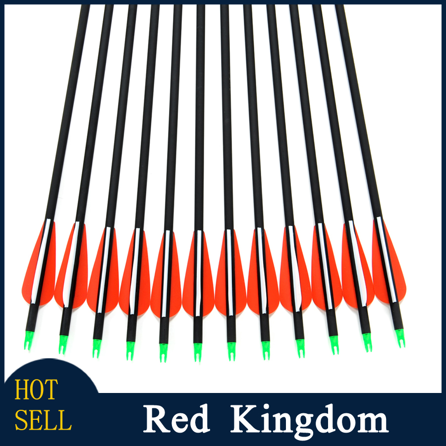 2015 New Carbon Arrow 12pcs 30 Archery Arrows Spine500 Changeable Arrowheads Plastic Feathers for Hunting Compound