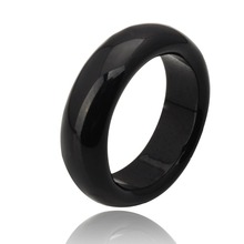 Hot Sale high quality Natural black Agate jade Crystal jewelry engagement wedding rings for women and men Love gifts bijoux