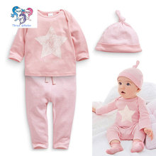 2016 Newborn Baby Gift Set Cotton Baby Brand Clothing 3 Pcs Fashion Clothing Infant Girl Clothes Star Baby Boy Outfit