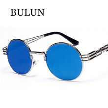 BULUN 2015 Retro Metal Round Sunglasses Women Men Brand Designer Vintage Steampunk Retro Circle Sun Glass Unisex Gafas De Sol
