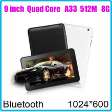 Genuine new Subor 9 inch Quad Core Android 4.4  dual camera A33 512M 8GB android tablet pc Capacitive Screen1024*600 HD