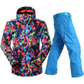 Gsou Snow Authentic Men Ski Suit Ski Jacket Ski Pants Snowboard Jacket Double Plate Warm Waterproof