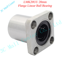 4pcs/lot LMK20UU LMK20 20mm flange linear ball bearing bushing for 3d printer linear shaft guide rail rod round shaft cnc parts