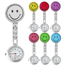 Top Quality!!! Smile Face Nurse Fob Brooch Pendant Watch Portable Pocket Watch,Clip Watch Medical Use Pocket Quartz Clasp Watch