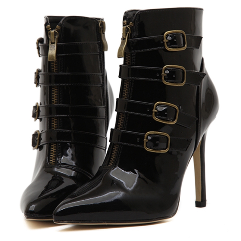 pointed toe leather boots