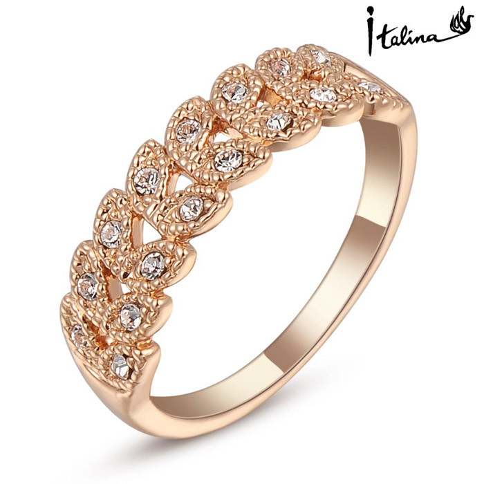 Real Italina Rings for women Genuine Austria Crystal 18K Rose Gold Plated Vintage Rings New Sale