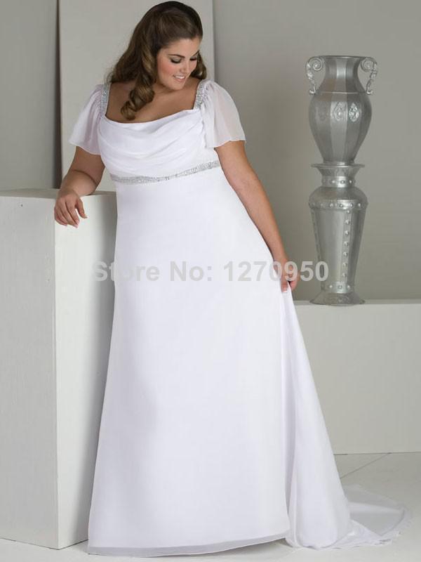 empire line plus size wedding dress