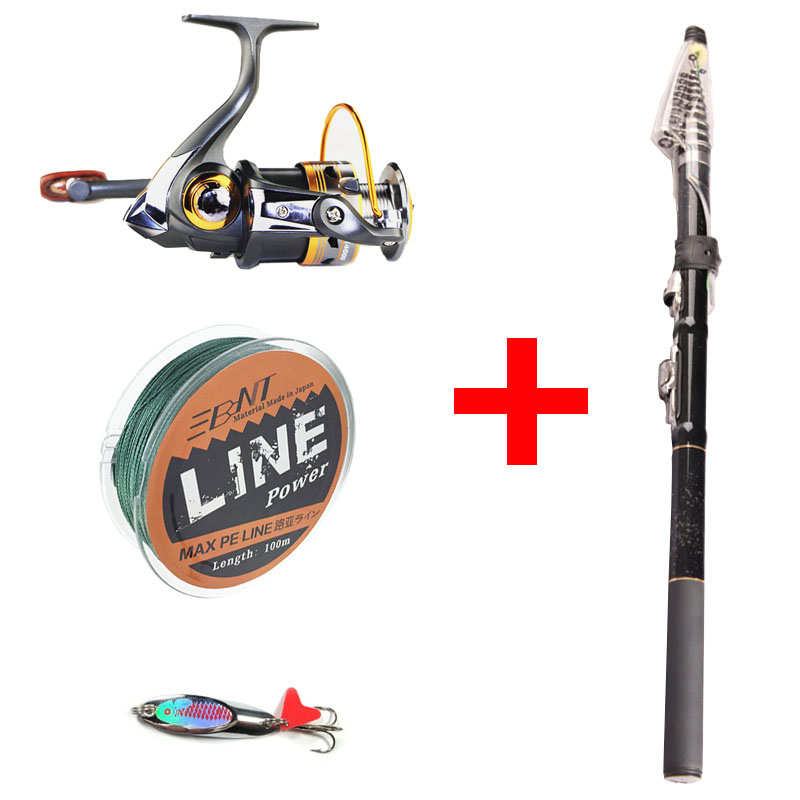 Rod Combo Carbon Fishing Rod And Spinning Reel Combos With Line And Lure Fishing Combo