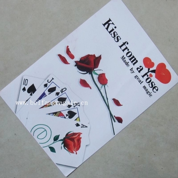 Free shipping magic romantic cards kiss from a rose magic poker magic tricks