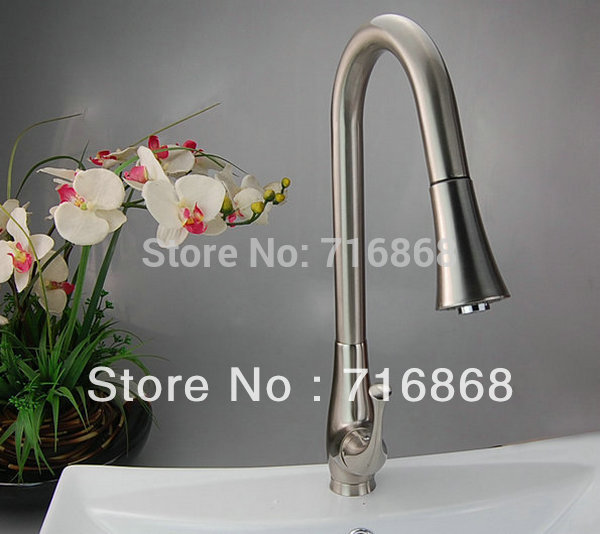 Morden style faucet deck mounted nickel brushed pull out kitchen & bathroom basin sink Mixer Tap Faucet N-045