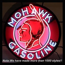 Neonetics 5GSMOH Mohawk Gasoline Neon Sign Neon Bulbs Recreation Sign Store Display Real Glass Tube Handcraft Art Gifts 24×24