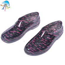 Low upper pedal flat women rain boots spring autumn short waterproof rainboots slip-resistant fashion boots work shoes