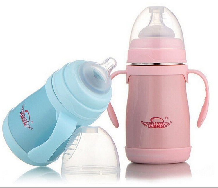 Handle Feeder For Baby Feeding Bottle Stainless Steel Milk Bottles Baby Nursing Bottle Keep Warm 4Hours Sippy Cups With Handle (1)