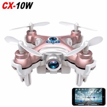 F17748 RC Quadcopter Cheerson CX-10W Wifi FPV 0.3MP Camera LED 3D Flip 4CH CX10 Mini Drone Helicopter Toy Gift