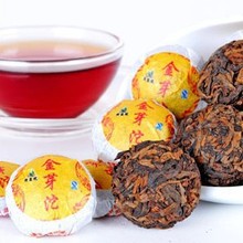 Best Quality Golden Buds Production Of Royal Curiosa Ripe Puer Tea Xinyi Brand Gong Ting Craft