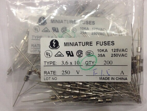 Купить 100шт / партии 250v t3.15a t3150ma 3,6 * 10 медленно ударом ...