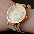 2016 New Brand geneva watch women wrist watches Women quartz watch Plaid Leather designer ladies clock
