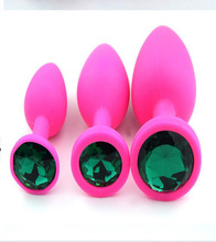 1pcs Waterproof silicone Plug Anal Mini Size S Butt Toy Jeweled Rhinestone Sexy plug for men women adult sex products
