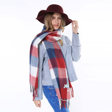 2015 Hot Sale Famous Brand Plaid Tartan Pashmina Scarves Plaid Blanket Women Long Soft 100 Acrylic Cashmere Plaid Scarf Blanket