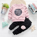 Thumbaby Winter Boys Clothing sets Cotton Children Clothing Boys Letter Coat Pants 2Pcs Boys Clothing For