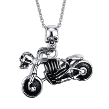 Ghost Rider skull motorcycle pendant punk style men jewelry gothic statement necklaces & pendants pingente colar masculino