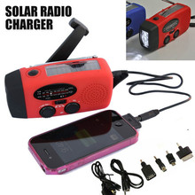 New Solar Dynamo Powered Radio Hand Crank AM/FM 3 LED Flashlight Phone Charger power cords for cell phones