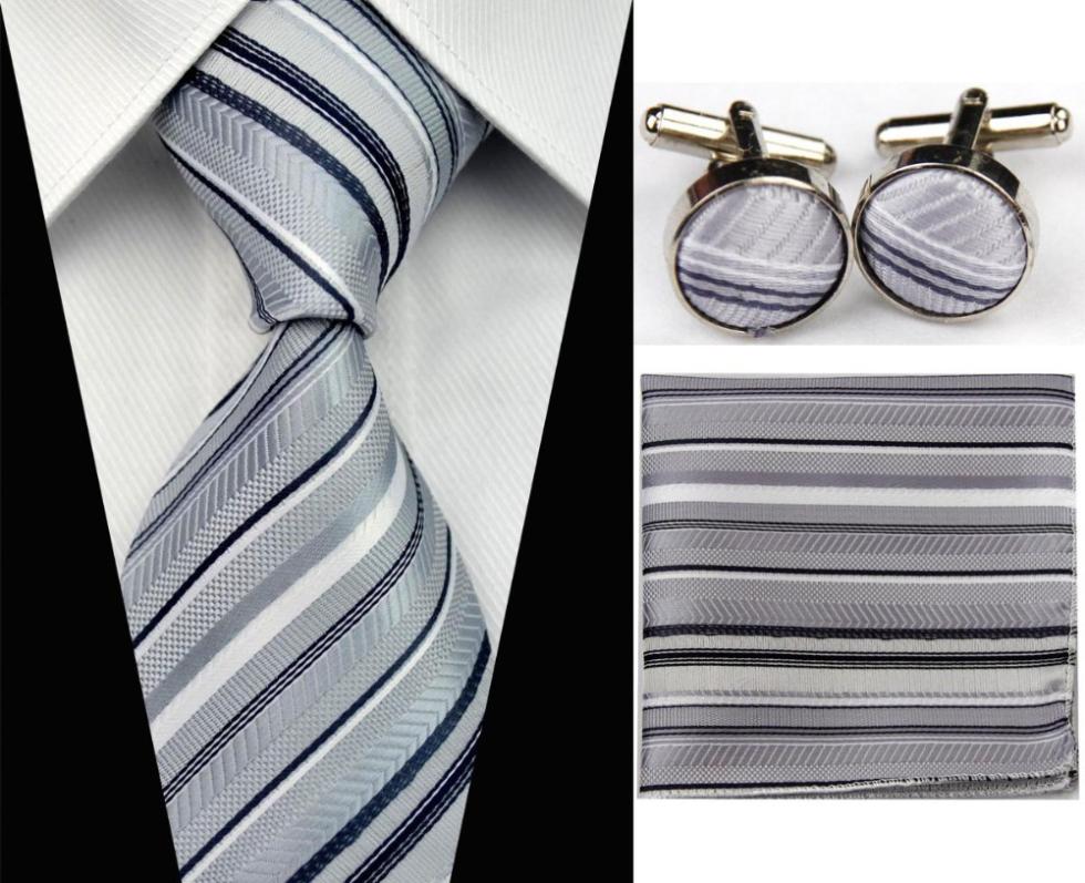 SNT0051 Hot selling New 2014 Fashion Necktie Silk Tie Cufflink Hankie no box for Men 9