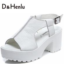{D&H} Open Toe Platform Women’s Sandals Summmer Genuine Leather Gladiator Trifle Woman Shoes