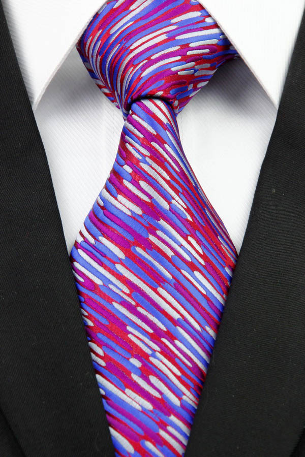 NT0277 Purple Blue Stripe Man s Classic Business Wedding Party Tie Fashion Luxury Jacquard Woven Silk
