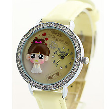2015 Mini palabra de cuarzo DIY 3D del corazón chica arcilla del polímero relojes mujeres relojes vestido de la muchacha Brithday regalo del Festival MN623