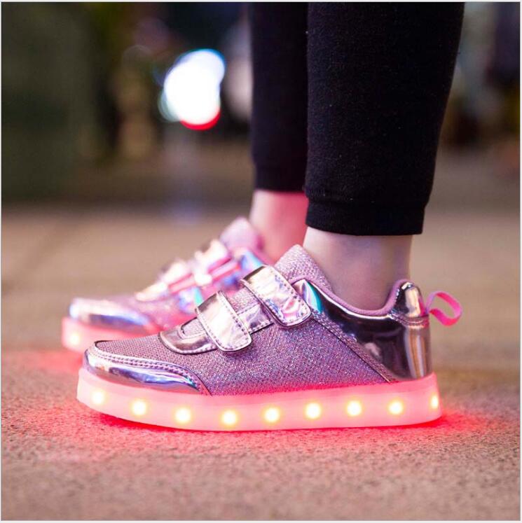 8 Color Kids Sneakers Fashion Charging Luminous Lighted Colorful LED lights Children font b Shoes b