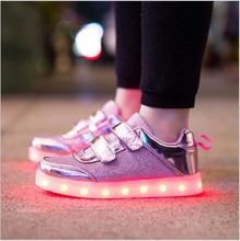 8 Color Kids Sneakers Fashion Charging Luminous Lighted Colorful LED lights Children Shoes Casual Flat Girls Boy Shoes Eur28-35