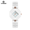 VINOCE woman diamond watch ceramic watches casual fashion luxury brand gold quartz movement waterproof Relogio Hotel