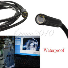 Hot Sale 2M 6LED 7MM USB Waterproof Borescope Endoscope Inspection Snake 300000 Pixels CMOS Tube Camera