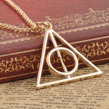 2016 Movie Simple Harry Potter Deathly Hallows Collier Cross Statement Necklace Pendant For Men Women Triangle Accessories