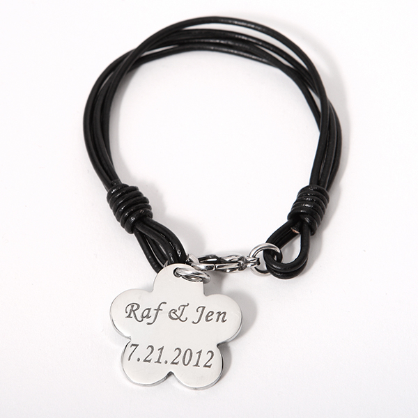 Foto holográfica Grabado Personalizado pulsera con dijes Charms texto con caja de regalo
