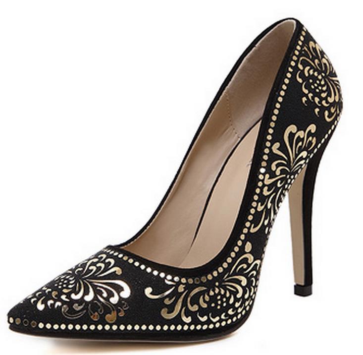 bronze pointed heels