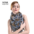 YCFUR Fashion Women Fur Ring Scarves Winter 2016 Genuine Rex Rabbit Fur Rings Wraps Knit Rex