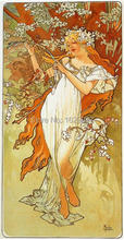 High quality,Spring, 1896,Alphonse Mucha oil painting canvas,Hand-painted,Portrait Modern Art Reproduction,