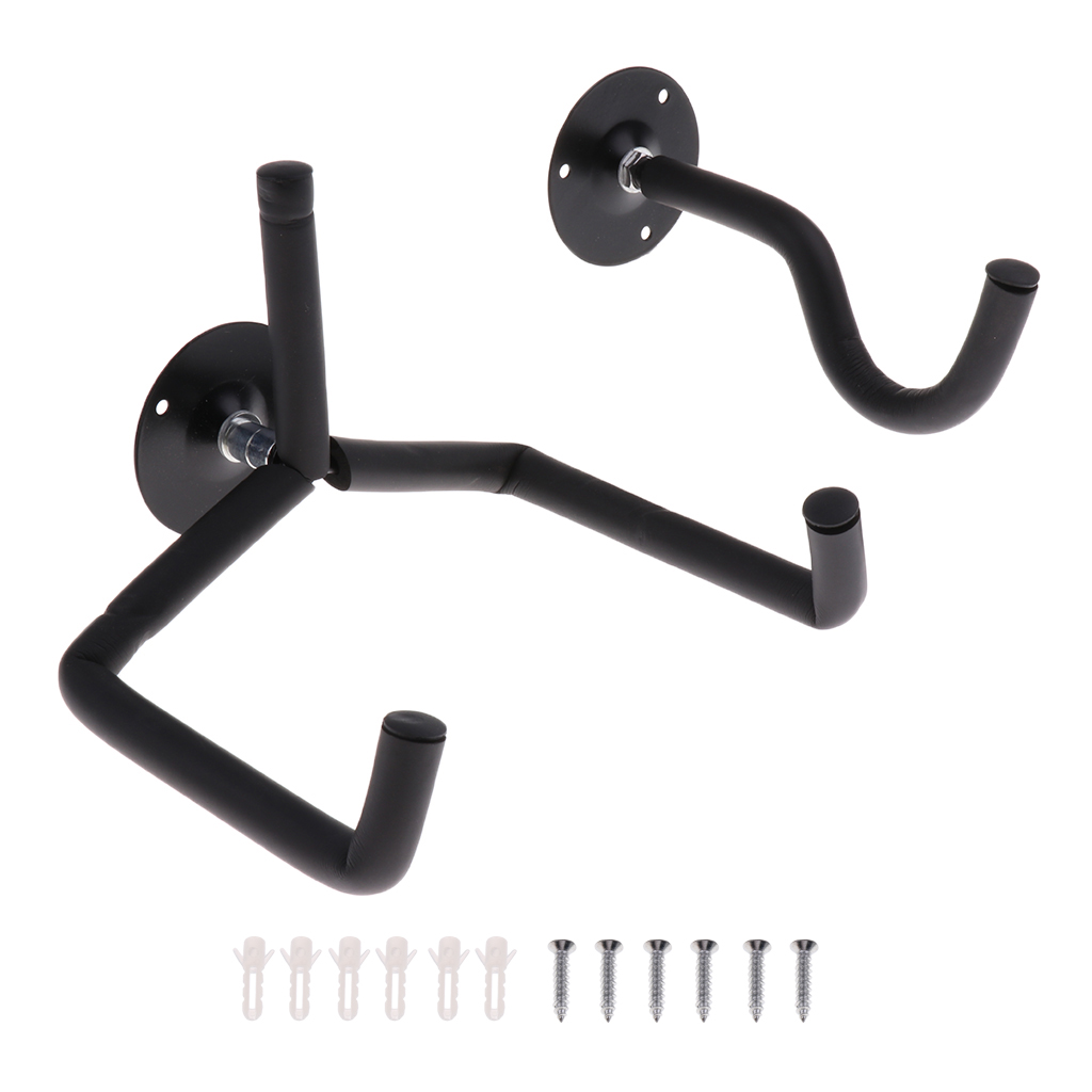 Negro Soporte de gancho para guitarra compacto Deisgn Soporte de gancho para montaje en pared apto para ukelele bajo y m/ás instrumentos musicales