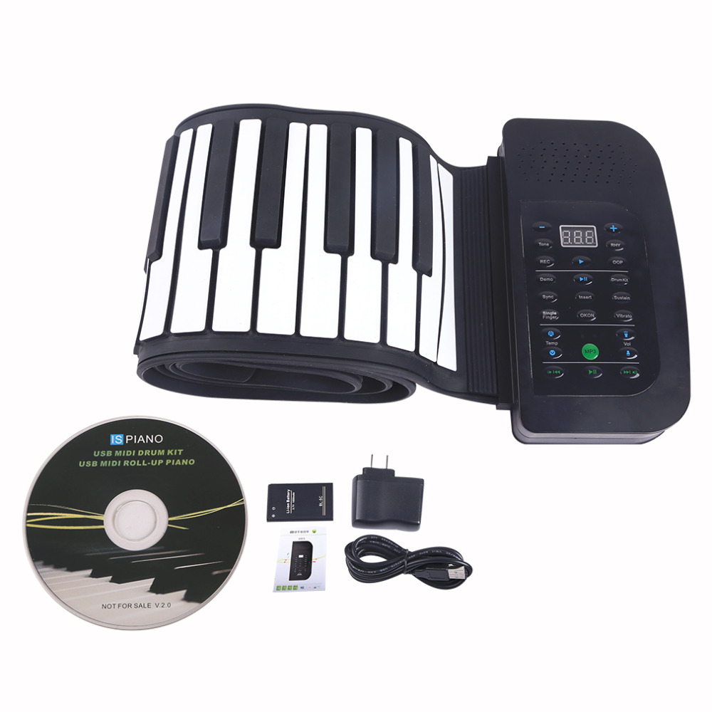 88 Key MIDI Flexible Silicone Electronic Roll Up Piano PA88 for PC Computer free shipping