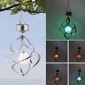 Hot Color Changing Solar Powered LED Wind Chimes Wind Spinner Outdoor Hanging Spiral Garden Light Courtyard