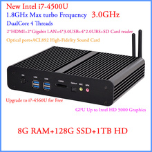 New General Low Power PC Intel Core i7 4500U With 8G DDR3 128G SSD 1TB HDD OpenELEC XBMC 4*USB3.0 1* USB2.0 HDMI DP HD 4K Minipc
