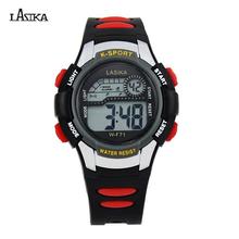 Sports Style Lasika Brand Multicolor Water Resistant Kids Student Alarm Watch Adult and Children Digital LED