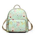 Lady Retro Printing Daypack 2016 New Fashion Light Green Cartoon Backpack Cute Designer Travel Bag Women
