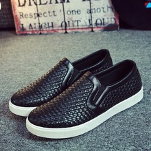 In the spring of 2016 men casual shoes loafer male PU leather flats black and white slip-on shoes l082 zapatos mujer